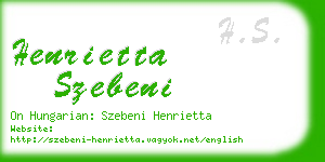 henrietta szebeni business card